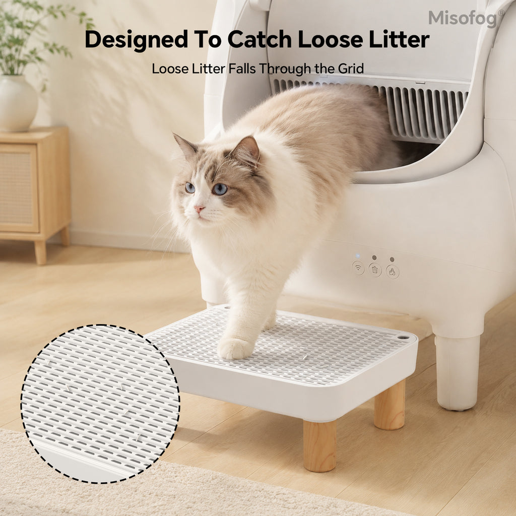 Misofog Cat Litter Box Step – Litter Catching Platform for Standard & Automatic Litter Boxes