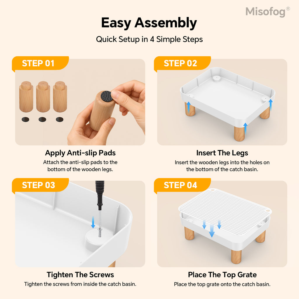 Misofog Cat Litter Box Step – Litter Catching Platform for Standard & Automatic Litter Boxes