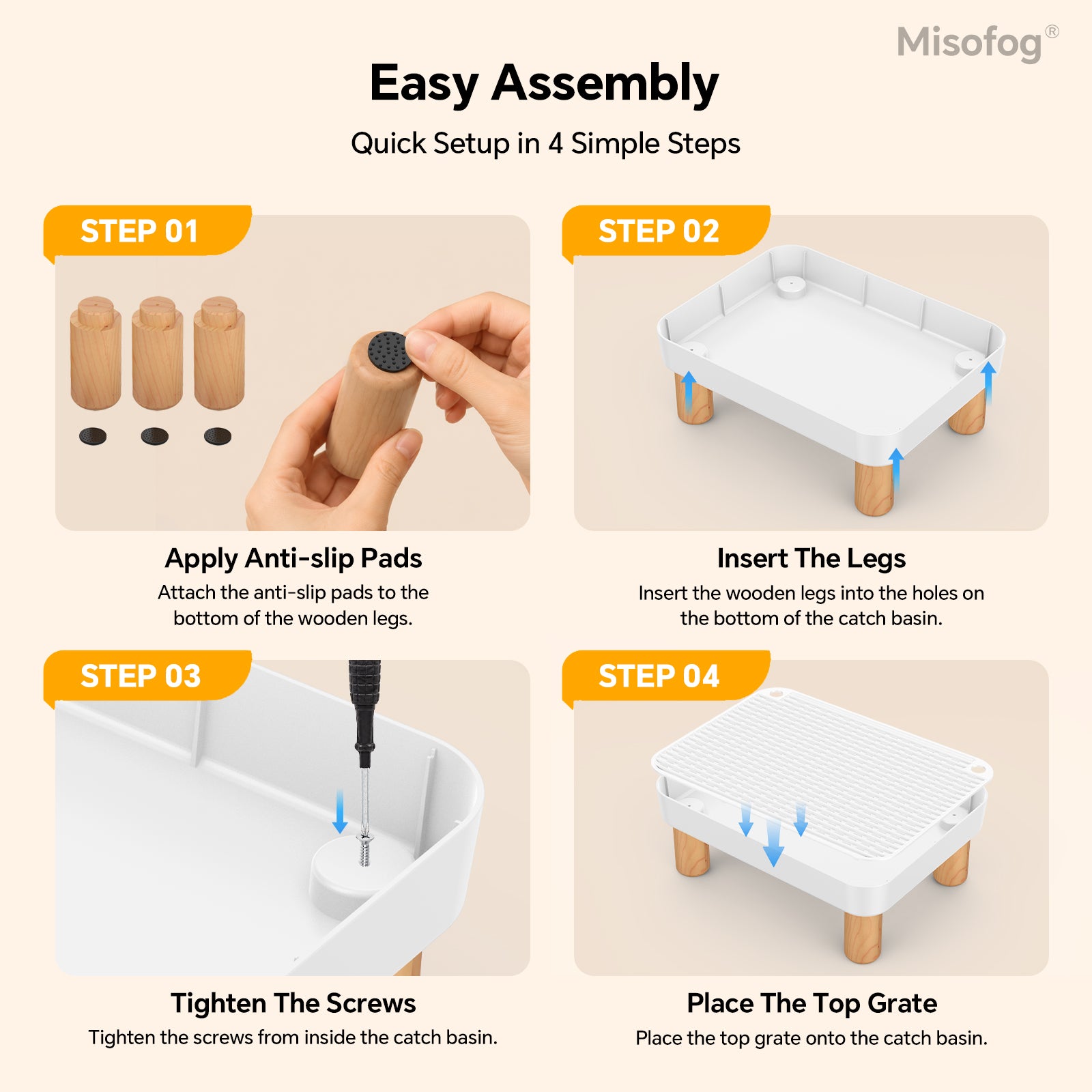 Misofog Cat Litter Box Step – Litter Catching Platform for Standard & Automatic Litter Boxes