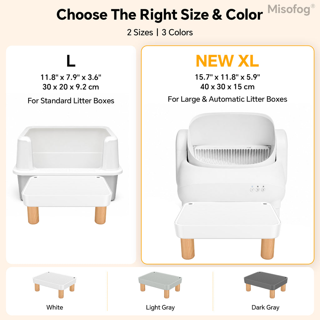 Misofog Cat Litter Box Step – Litter Catching Platform for Standard & Automatic Litter Boxes