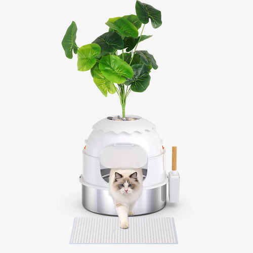 Misofog hidden cat litter box with faux plant