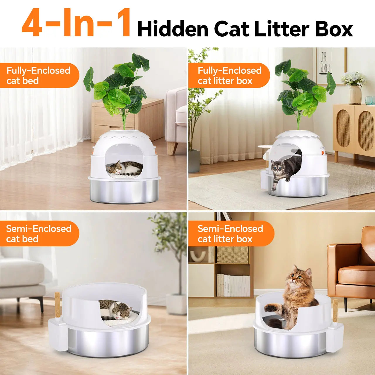 Misofog enclosed cat litter box feature