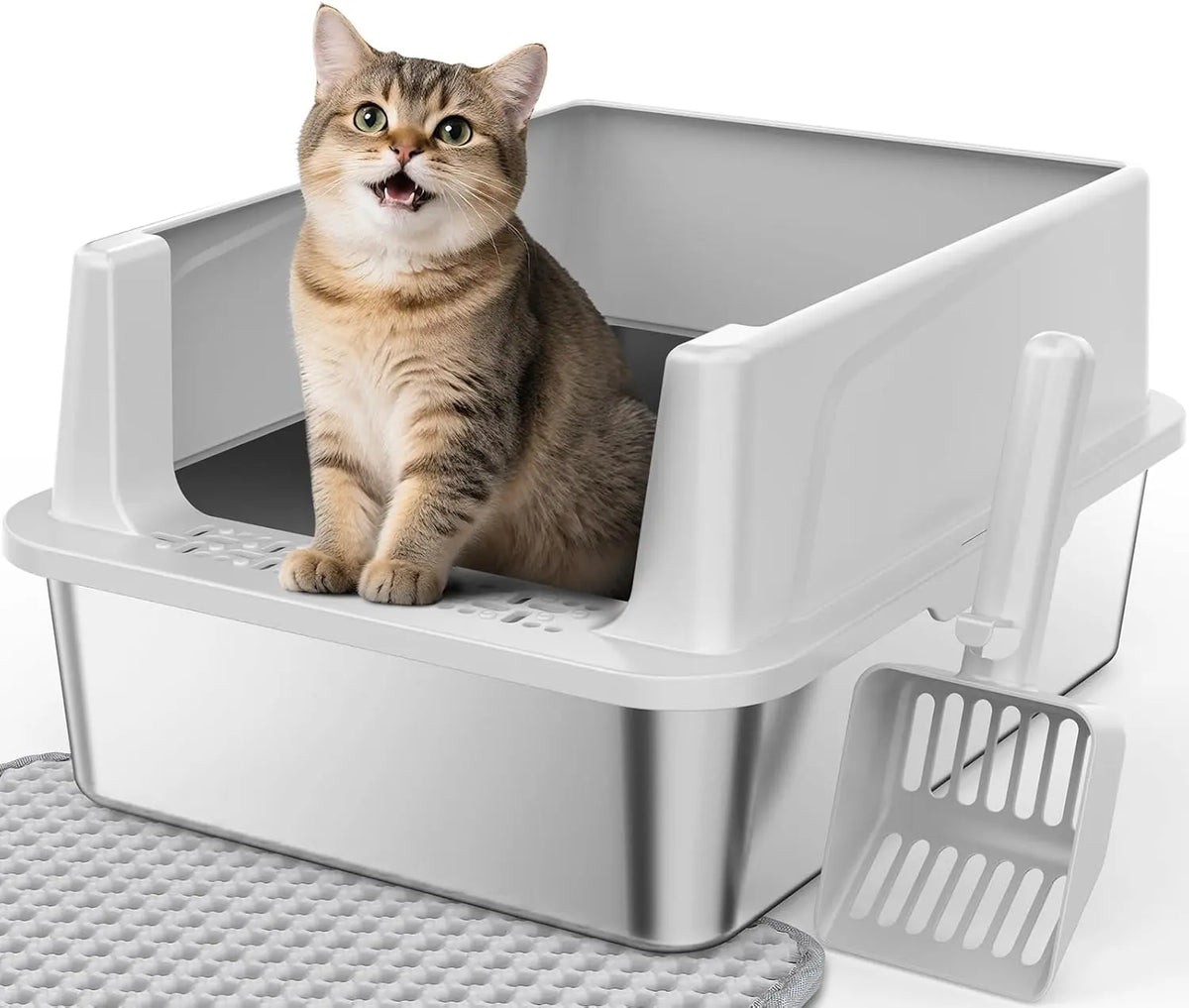 Misofog Small Stainless Steel Litter Box