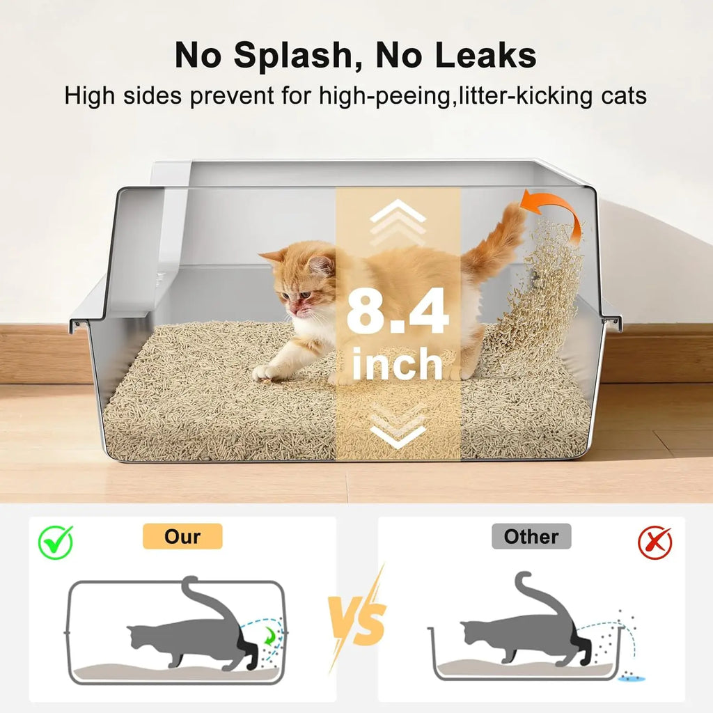 Small cat litter box high sides