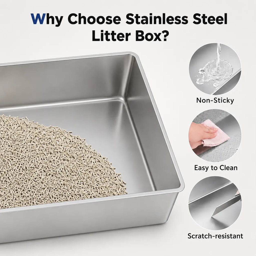 Enclosed cat litter box front entry
