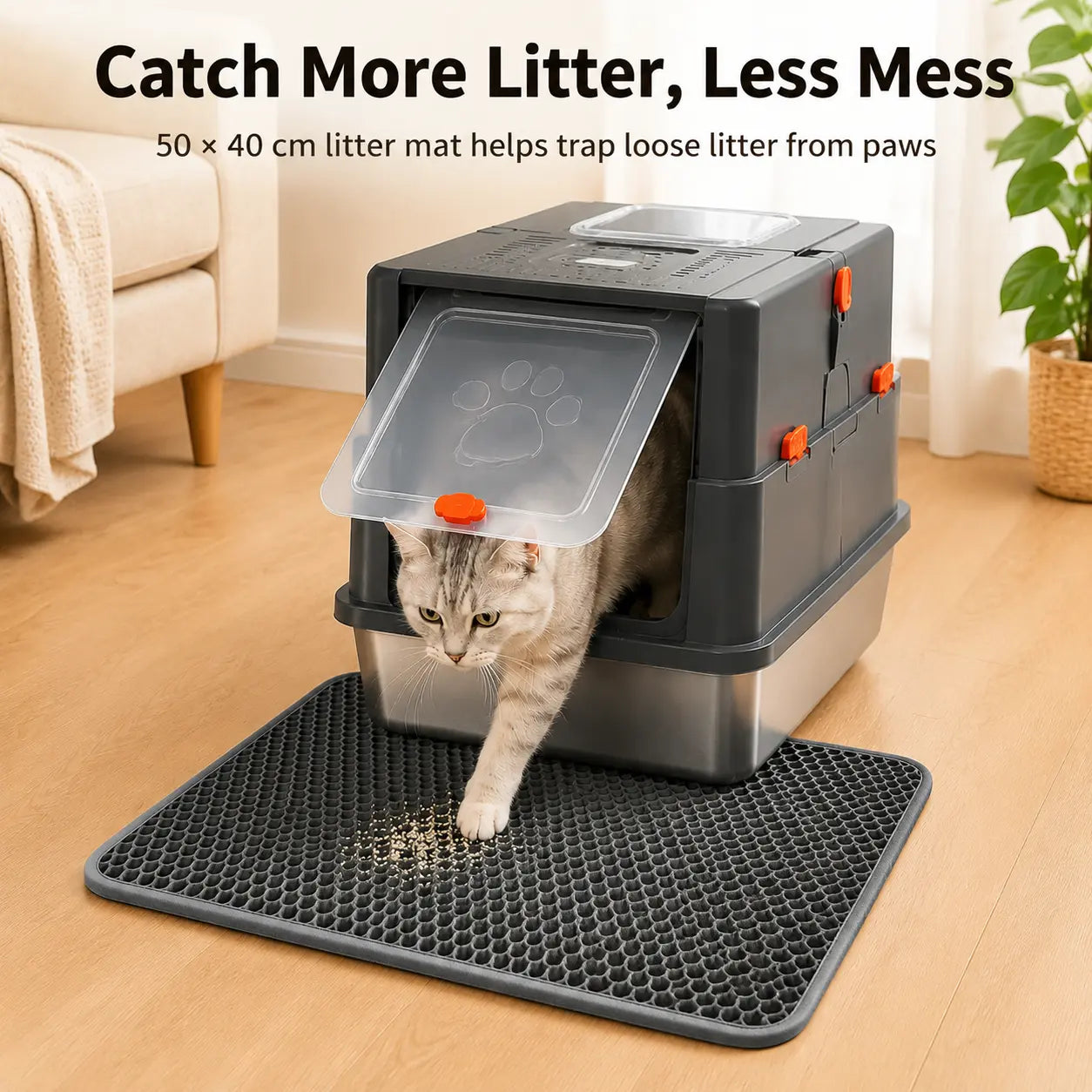 Flip-open enclosed litter box cover